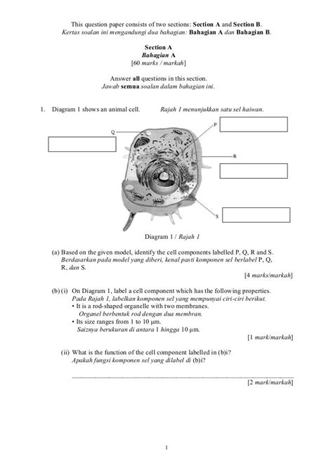 Contoh Soalan Biologi Tingkatan 4 Kssm Image