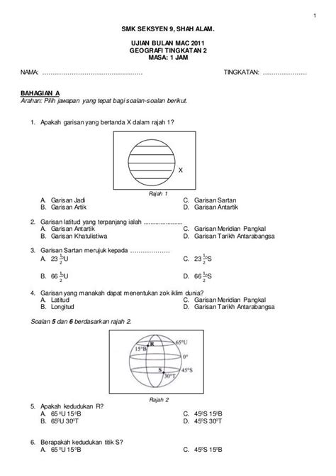 Soalan Ulangkaji Geografi Tingkatan 2 Image